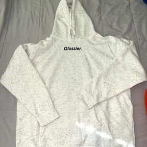 Glossier Holiday white with black speckles Sweatshirt